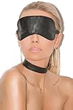 Leather Blindfold Adult Role Play Accessory Eye Mask Black