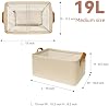 SNWDN 6 Paquete de Contenedores de Tela para Armario con Asas (Beige 15''L x 10.2''W x 8.2''H) 4
