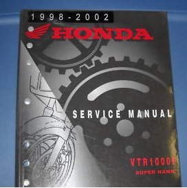 Paperback 1998 1999 2000 2001 2002 Honda Super Hawk VTR1000F Service Repair Manual NEW Book