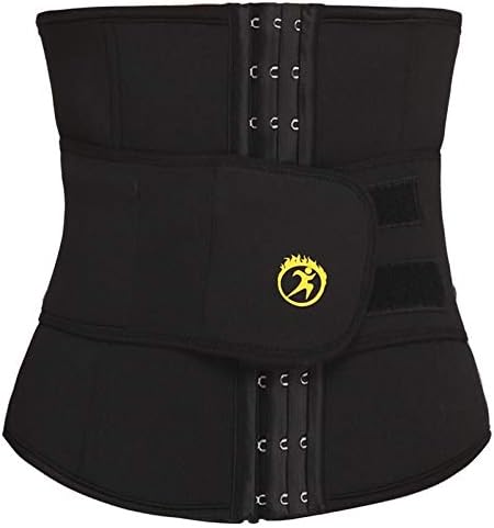 LAZAWG Women Waist Trainer Neoprene Belt Weight Loss Cincher Body Shaper Tummy Control Strap Slimming Sweat Fat Burning Girdle (Color : Black, Size : L)