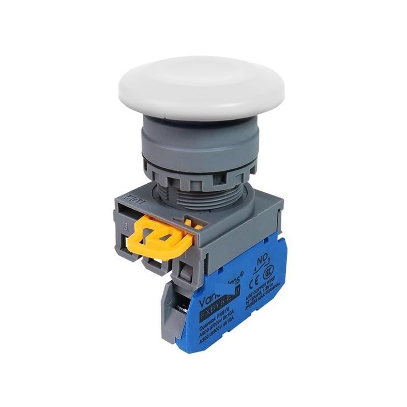 Interrupteur à bouton poussoir blanc 22mm momentané FXBY6 1NO1NC