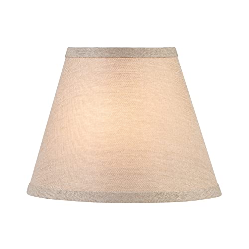 Aspen Creative 56028, Empire Uno Lamp Shade, Khaki Burlap Textured Fabric, 5" Top x 9" Bottom x 7" Slant Height, Slip UNO 33mm by Aspen Creative - Image 2