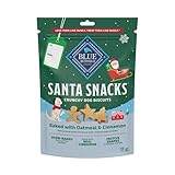 Blue Buffalo Santa Snacks Crunchy Dog Biscuits, Oven-Baked With Natural Ingredients, Oatmeal & Cinnamon, 11-oz Bag