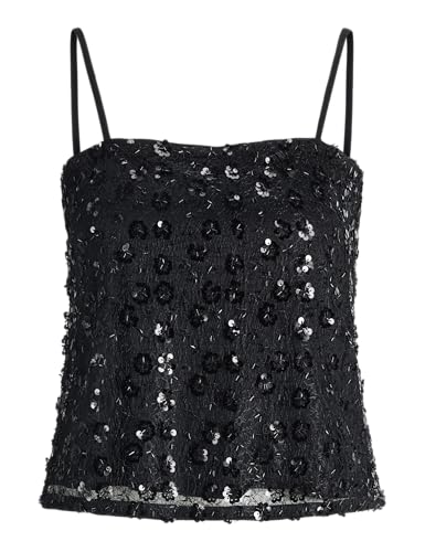 JACK & JONES Jxdream WVN Haut à Paillettes, Noir, S