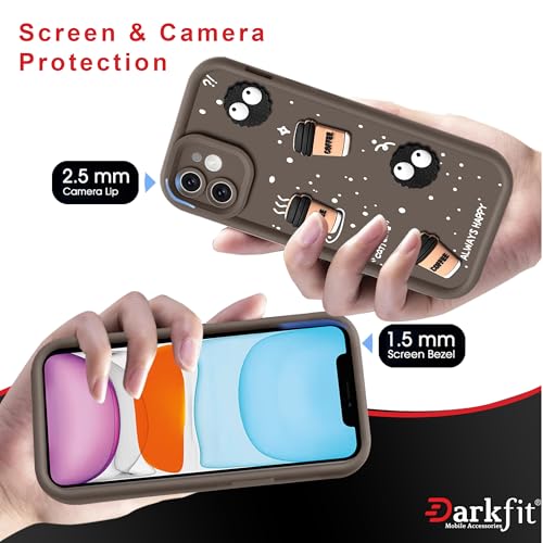 Image of DARKFIT Back Case Cover Compatible for iPhone 12 Mini | Cute Fun Cartoon 3D Ball | Coffee Silicone Case | Body Protection | Camera Protection | Shock Proof | Color Brown | Pack of 1
