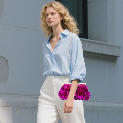 Image of Sparkly Evening Clutch Purse for Women Elegant Sequined Party Bag, Glam Wedding, Prom, Cocktail Night Out Clutch