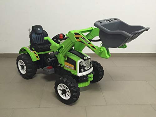 PEKECARS Tractor Verde 12V con Pala Delantera