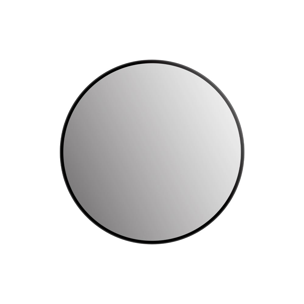 Talos Picasso Espejo Negro Ø 40 cm – Marco de Aluminio, Espejo Redondo para un Ambiente Elegante – Espejo de Pared Elegante Que combina funcionalidad y diseño Moderno.