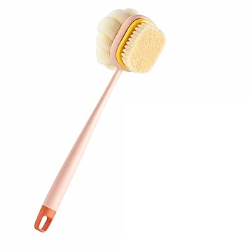 ANTIL'S 2-in-1 Body Bath Brush with Soft Bristles & Loofah | Long Handle Back Scrubber & Massage Brush for Exfoliating, Deep Cleansing & Smooth Glowing Skin | Shower Bath Brush for Men & Women