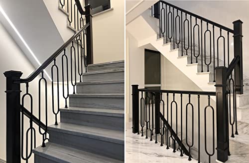 Barandillas de escalera ajustables de 95cm con conector de zapata ovalado negro 2
