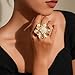 Chunky Pearl Rings for Women Fashion Gold Thick Dome Stackable Open Ring Trendy Unique Big Knuckle Rings Prom Statement Jewelry Gift