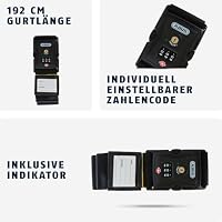ABUS Kofferband mit TSA-Schloss 620TSA/192 - Koffergurt mit 3-stelligem Zahlencode - Namensschild inklusive - schwarz (Packung mit 2) – Ansicht 3