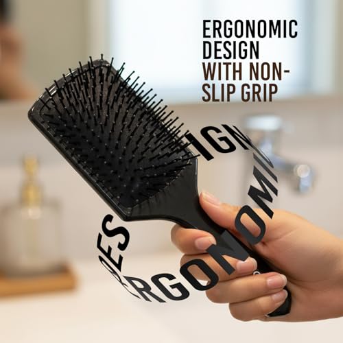 Image of VEGA Premium Collection Mini Paddle Hair Brush (India's No.1* Hair Brush Brand) for Men & Women| Wide Detangler Brush for Long, Thick & Curly Hair | Smooth & Shiny Finish | Hair Comb for Men | (8586)