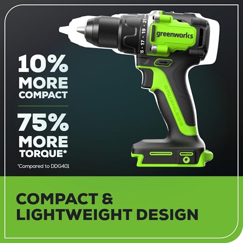 Image of Greenworks 24V Brushless Cordless Compact 1 /2 in. 530 in.-lbs. Drill /Driver and 1,950 in-lbs Impact Driver Combo (21+1 Clutch Position /LED Light), 2x2Ah Battery and 2Ah Fast Charger Included