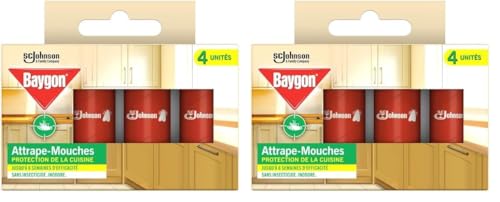 Baygon® Rubans Attrape-Mouches à Suspendre, 4 Rubans (Lot de 2)