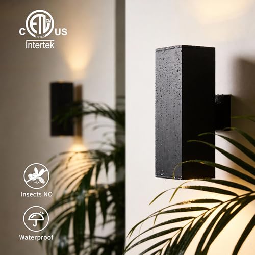 Image of mirrea 18 inch Modern Outdoor Porch Light in 2 Lights, Matte Black, 4 Pack