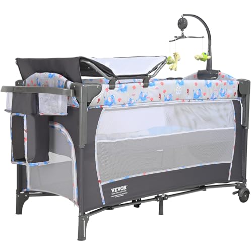 VEVOR Babybett Beistellbett Baby Rollbar 4 in 1, 926 x 598 x 692 mm...