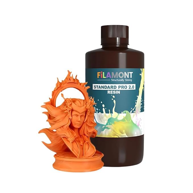 Filamont Standard Pro Resin 3D Printer Resin LCD DLP SLA 405nm Printer UV-Curing Photopolymer Rapid High Precision Low Odor Standard Resin (2.0 Orange RED)-image-16