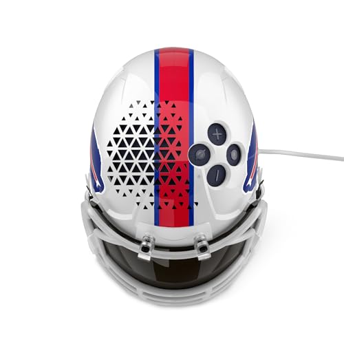 Image of NFL Echo Dot Bundle: Includes Echo Dot | Deep Sea Blue and Limited-Edition NFL Helmet Stand | Buffalo Bills