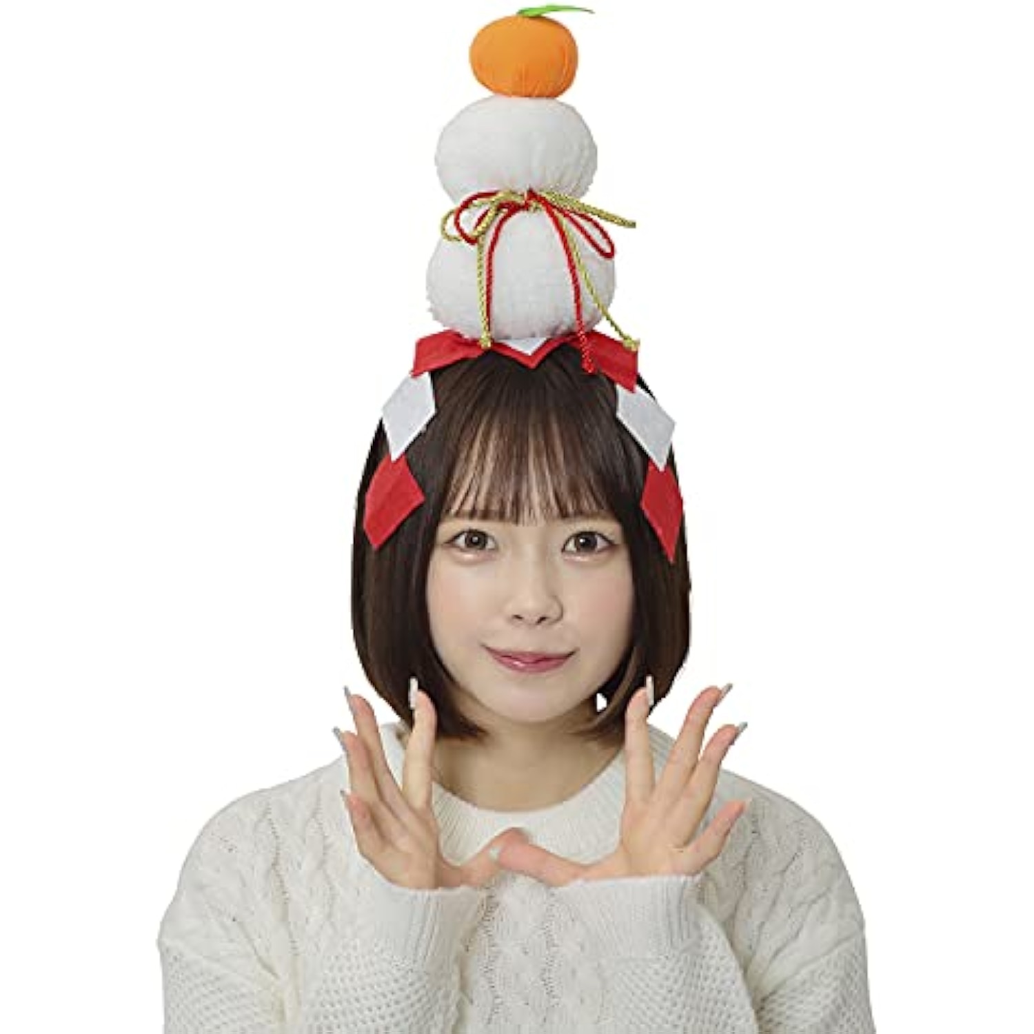 クリアストーン(Clearstone) コスプレ ハロウィン かがみもちカチューシャ ユニセックス ホワイト 詳細画像5