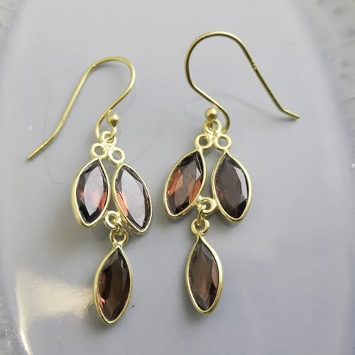 Boucles d'oreilles grenat pendantes pour sublimer vos soirées - 6