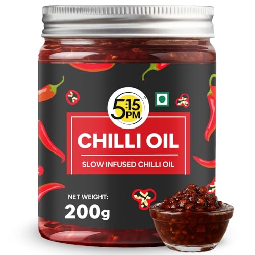 5:15PM Korean & Crispy Chilli Oil for noodles 200g | Sichuan Style | No Artificial Colours or Flavours | Chilli Paste Perfect for Stir-Fries, Noodles & Pizza
