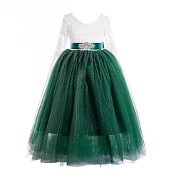 Lace Sleeve Emerald Green + Ivory