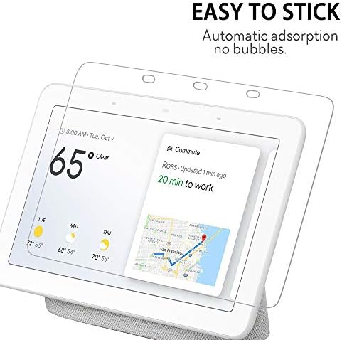 [2 Pack] Screen Protector for Google Home Hub 2018 ,[2.5D Round Edge] [9H Hardness] [High Definition] [Bubble Free] Tempered Glass Screen Protector for Google Home Hub Smart speaker (7 Inch)