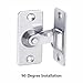 BE-TOOL 90 Degree Flip Barn Door Lock, Stainless Steel Sliding Screen Door Lock with Screws for Gate Barn Garage Garden Fence Shed Window Cabinet (S Size Silver)