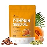 VivoNu Pumpkin Seed Oil with Saw Palmetto Capsules | Cold Pressed, Pure Virgin Oil, Essential Fatty Acids & Phytosterols 300 Softgels Supports Hair, Urinary, Bladder & Prostate Health, Non-GMO