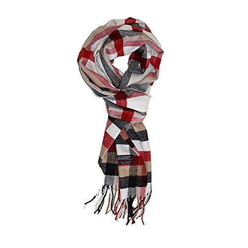 Scarf For Women Men Soft Plaid Checkered Colors Cashmere Feel Luxurious Womens Scarfs Girl Boy Winter Scarf Holiday Gift Warm Cozy Shawl Extra Soft Comfortable Wear All Day (White Plaid) #TOP4
