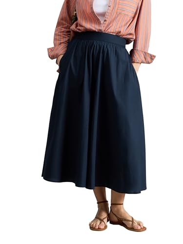 Jupe midi Abigail bleu marine foncé, le basique polyvalent fluide