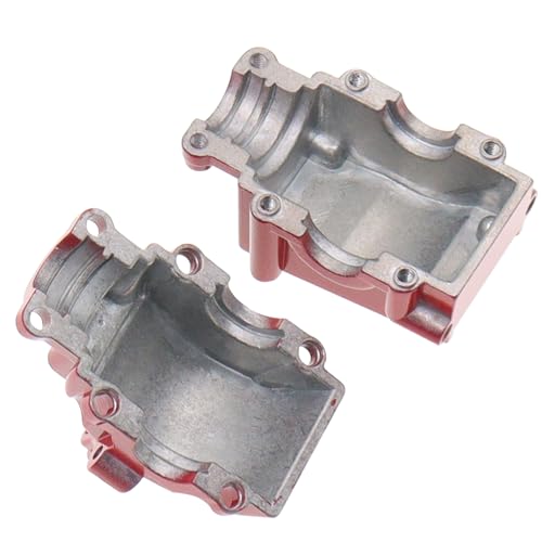 Image of 2PCS Metal Front and Rear Differential Gearboxes Housing Cover Compatible with WLtoys 1 /14 144010 144001 144002 1 /12 124016 124017 124018 124019 RC Car Upgrades Parts (Red)