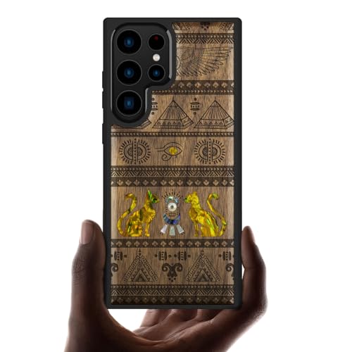 Étui de protection pour Samsung S23 Ultra coque bois et coquille