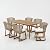Christopher Knight Home 7 Piece Outdoor Dining Set, 71" Acacia Wood Patio Table with 6 Light Brown Wicker Chairs and Beige Cushions, Teak Finish Dining Table Set for Backyard Garden Porch Deck