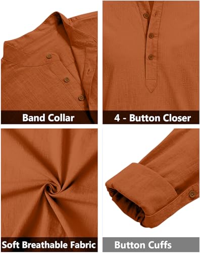 Image of Zombom Men's Combo Cotton Polyester Blend Solid Full Sleeve Straight Regular Fit Mandarin /Chinese Collor Kurta (Pack of 2)