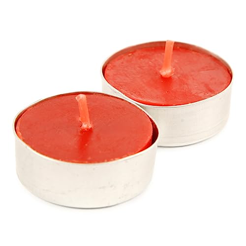 Image of Kriti Life Rose Scented Tealight Candles - 100% Paraffin Wax, Smokeless, Long Burn Time (4.5 Hours), Dripless Red Candles for Home Decor, Diwali, Weddings & Meditation - Set of 50