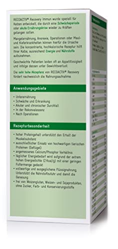 RECOACTIV Recovery Immun für Katzen, 280 ml, hochkalorisches Diät-Alleinfuttermittel zur Gewichtszunahme und ernährungsphysiologischen Wiederherstellung, bei Mangelernährung und hohem Energiebedarf