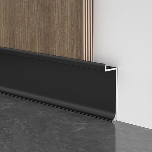 Raouoae Cubierta De Rodapié De Aluminio con Cuentas Laminadas 125 Cm X 2 Piezas Rodapié sobre Zócalo Y Rodapié para Transiciones Sin Costuras Entre Paredes Y Suelos(Height:43mm)