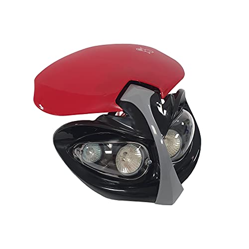 Maschera faro rossa Enduro Diamond pour plaque phare de moto tout-terrain