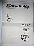 Simplicity Mfg. No. 558, Single Stage 4 HP Walk Behind Sno-Away Snow Thrower Blower Parts, Operators Owners Manual Original 177924