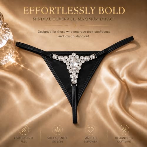 Image of Sexy Underwear for Women Elegant Rhinestone Panties Adjustable Waist Straps Crystal Thongs hilos sexys para mujer hot