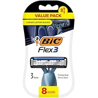 BIC Flex 3 Disposable Men's Razors - Pack of 8 Razors