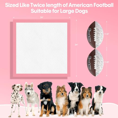 Image of BinetGo Pink Disposable Pee Pads for Dogs, 40 Count 24 inch x 24 inch Large Wee Wee Pads for Urine, Extra Absorbent Unscented Puppy Pads, Pet Training Pads for Dogs, Pink Doggy Pee Pads for Indoors