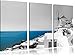 Produktbild Pixxprint Club Kalimera Kriti in Kreta B&W, Leinwandbild 3 Teilig, Gesamtmaß: 120x80cm, Wandbild, Dekoration, fertig gespannt, Kein Poster