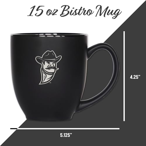 Image of Rico Industries NCAA Primary 15-Oz Personalized Matte Black Bistro Mug - for Hot or Cold Drinks