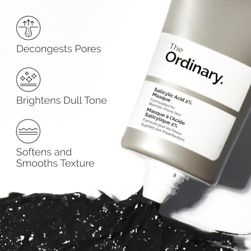 Image of The Ordinary Salicylic Acid 2% Masque, Clarifying Charcoal & Clay Mask for Blemish-Prone Skin, 50ml