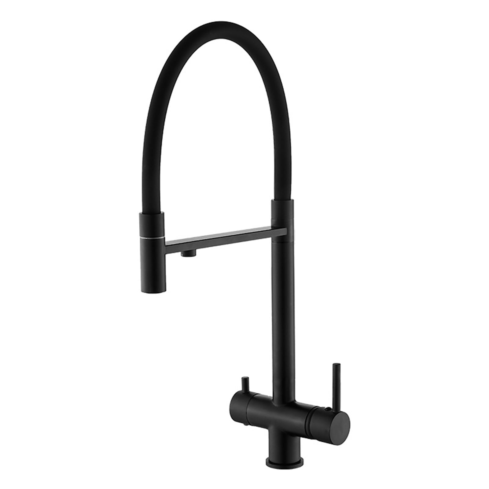 Robinet cuisine 3 voies rotatif en laiton gris pour eau filtrée pure et saine