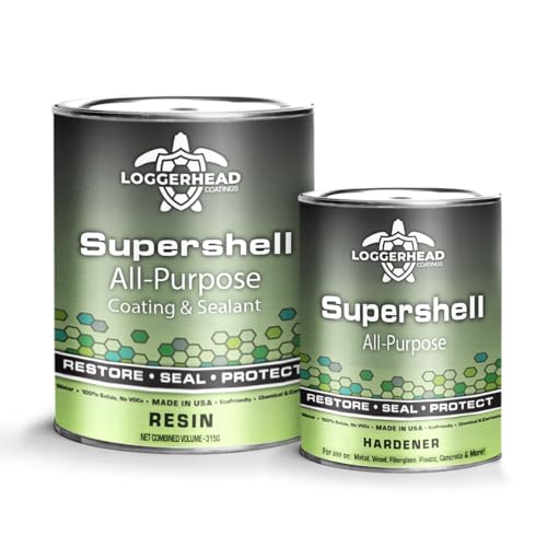 Loggerhead Supershell All-Purpose Industrial Grade Epoxy Sealer & Resurfacer - 315g Kit (3-Pack) | Chemical and Corrosion Resistant | 100% Solids and No VOCs | Multiple Applications and Eco-Friendly
