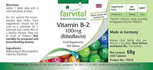 Vitamine B2 riboflavine 100mg tabletten - HOOG GEDOSEERD - VEGAN - 100 tabletten - Image 4